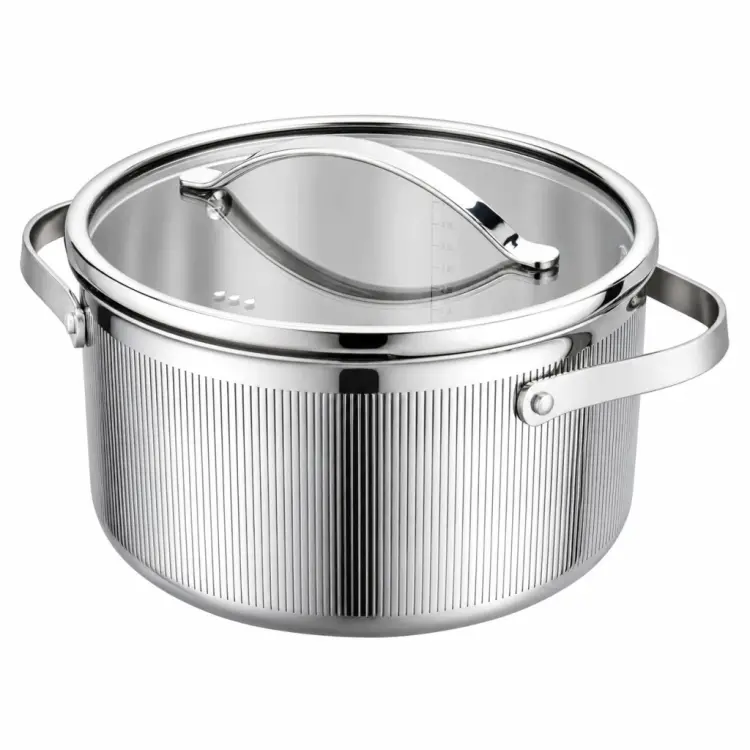Garnek VCASA VELORA 16cm Stal 304 TRI-PLY Indukcja Pokrywka Odcedzanie 1,5L