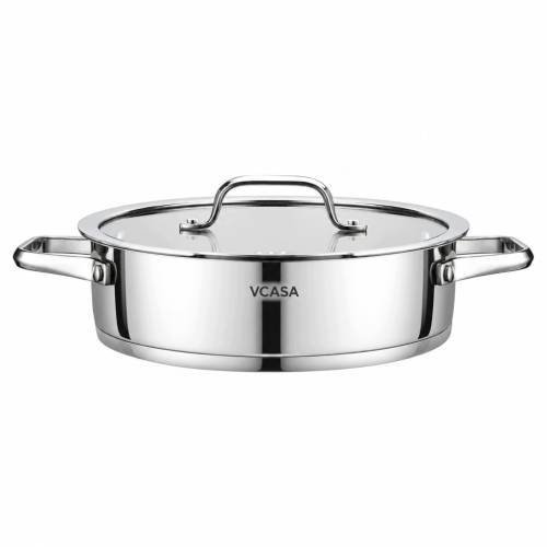 Garnek VCASA Amara 24 cm 2,9L z pokrywką do odcedzania Stal Nierdzewna 304