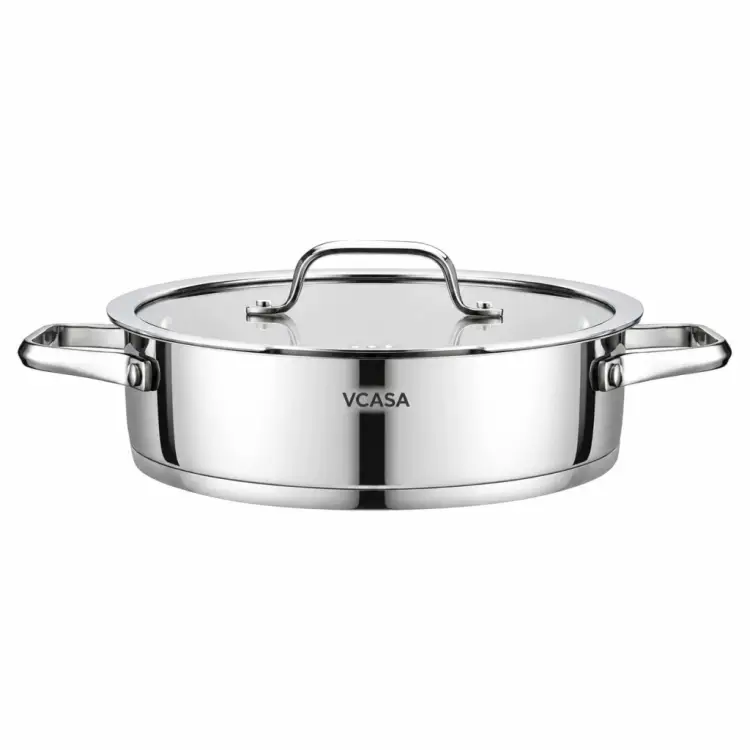 Garnek VCASA Amara 24 cm 2,9L z pokrywką do odcedzania Stal Nierdzewna 304