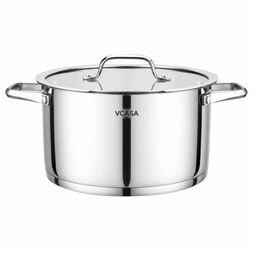 Garnek VCASA Amara 24 cm 5,8L z pokrywką do odcedzania Stal Nierdzewna 304