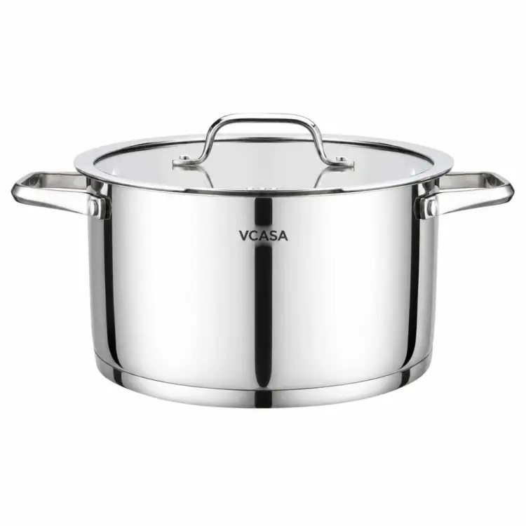Garnek VCASA Amara 24 cm 5,8L z pokrywką do odcedzania Stal Nierdzewna 304