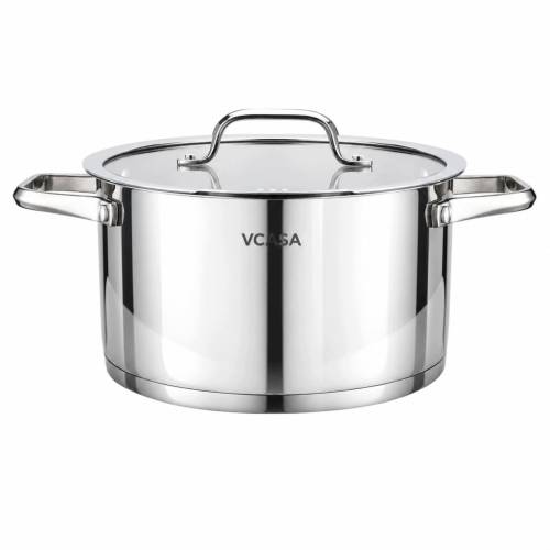 Garnek VCASA Amara 20 cm 3,4L z pokrywką do odcedzania Stal Nierdzewna 304