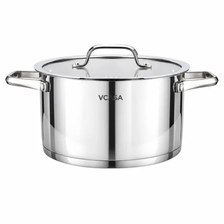 Garnek VCASA Amara 20 cm 3,4L z pokrywką do odcedzania Stal Nierdzewna 304
