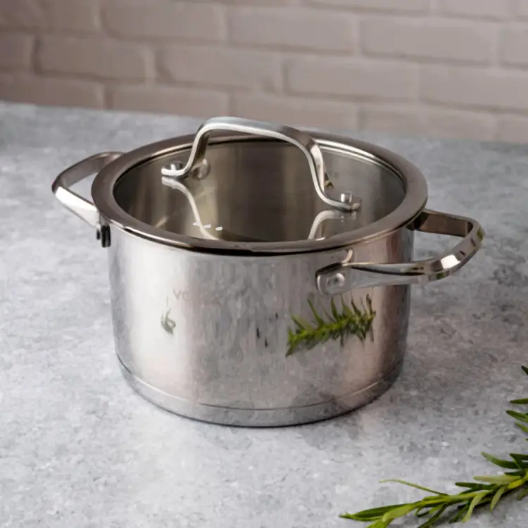 Garnek VCASA Amara 20 cm 3,4L z pokrywką do odcedzania Stal Nierdzewna 304