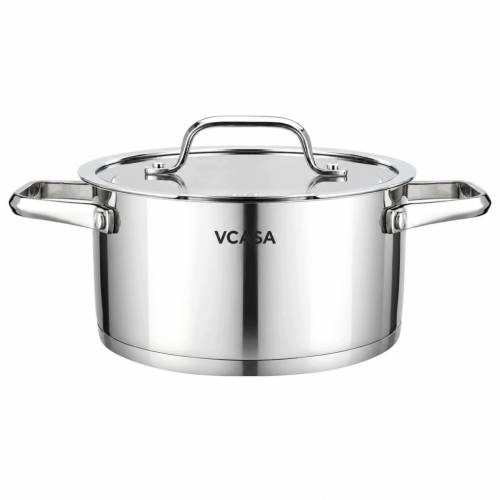 Garnek VCASA Amara 18 cm 2,6L z pokrywką do odcedzania Stal Nierdzewna 304