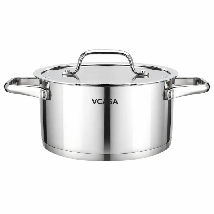 Garnek VCASA Amara 18 cm 2,6L z pokrywką do odcedzania Stal Nierdzewna 304