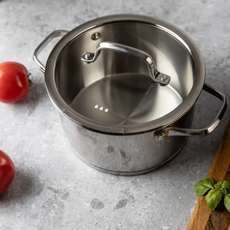 Garnek VCASA Amara 18 cm 2,6L z pokrywką do odcedzania Stal Nierdzewna 304