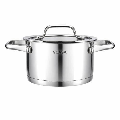 Garnek VCASA Amara 16 cm 1,8L z pokrywką do odcedzania Stal Nierdzewna 304