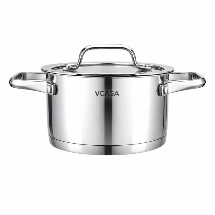 Garnek VCASA Amara 16 cm 1,8L z pokrywką do odcedzania Stal Nierdzewna 304