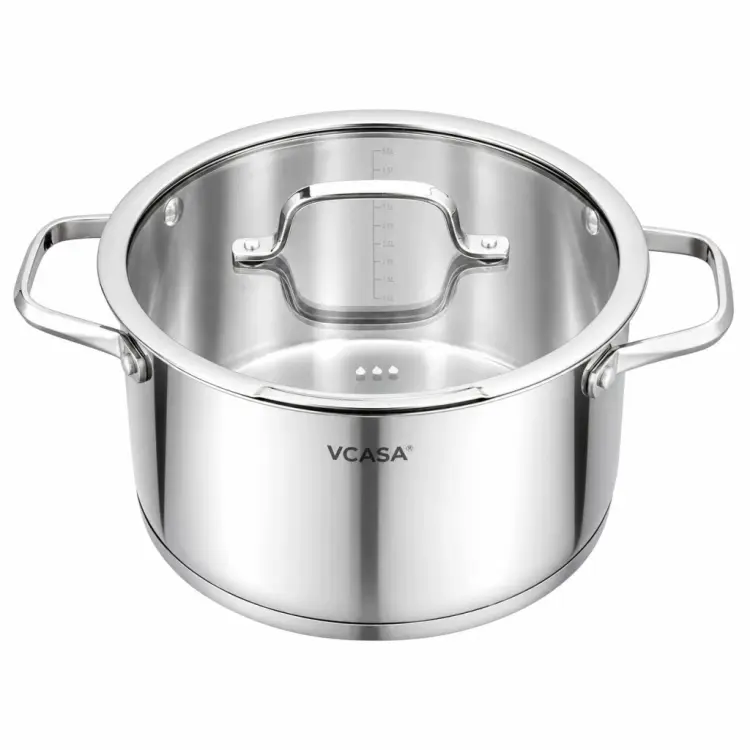 Garnek VCASA Amara 16 cm 1,8L z pokrywką do odcedzania Stal Nierdzewna 304