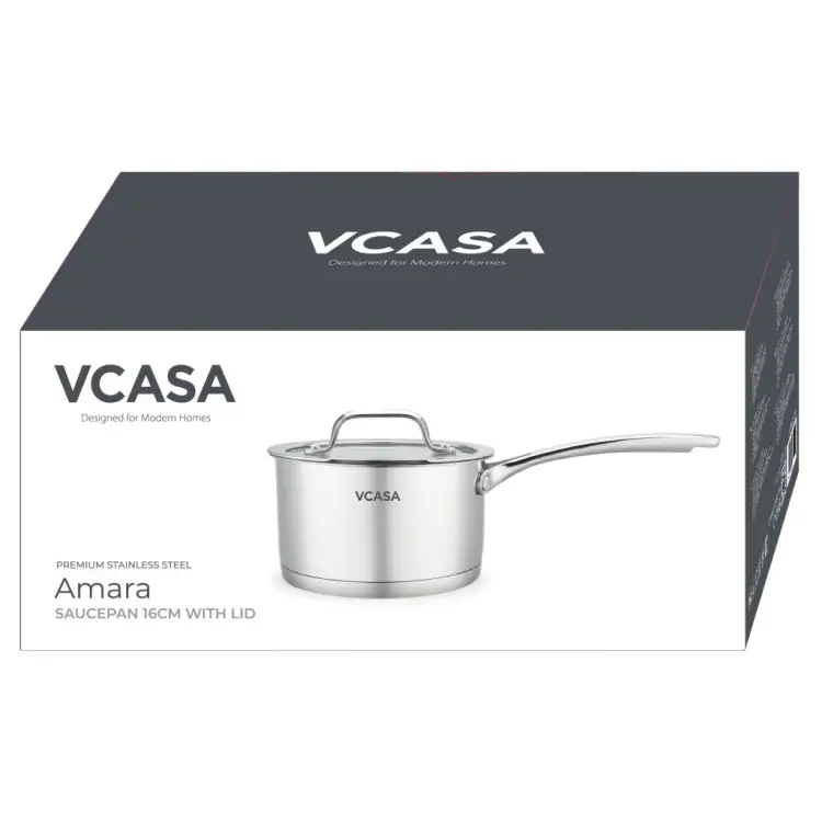 Rondel VCASA AMARA 16 cm 1,8 L Stal Nierdzewna 304 Pokrywka do Odcedzanie