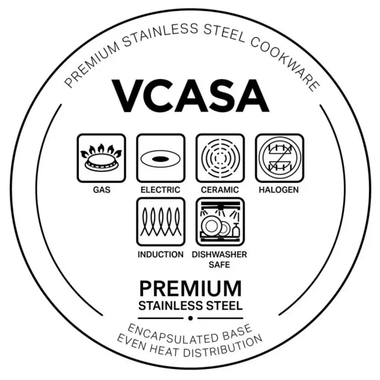 Rondel VCASA AMARA 16 cm 1,8 L Stal Nierdzewna 304 Pokrywka do Odcedzanie