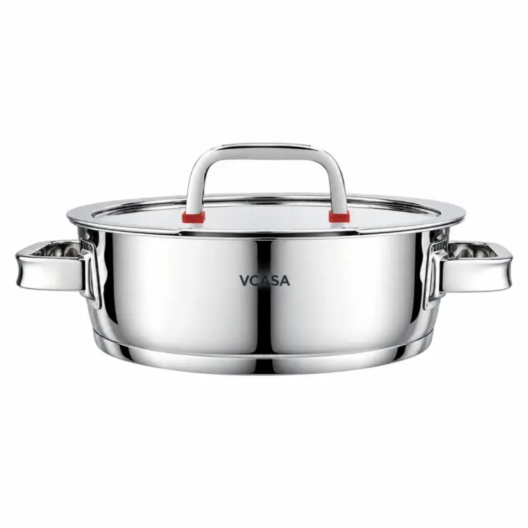 Garnek VCASA Sierra 24 cm 2,7L stal nierdzewna 304 z pokrywką do odcedzania