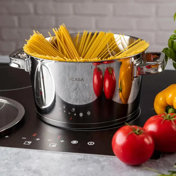 Garnek VCASA SIERRA 24cm 5,3 L Stal 304 Indukcja Pokrywka Odcedzania Cedzak