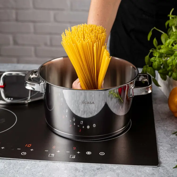 Garnek VCASA SIERRA 24cm 5,3 L Stal 304 Indukcja Pokrywka Odcedzania Cedzak