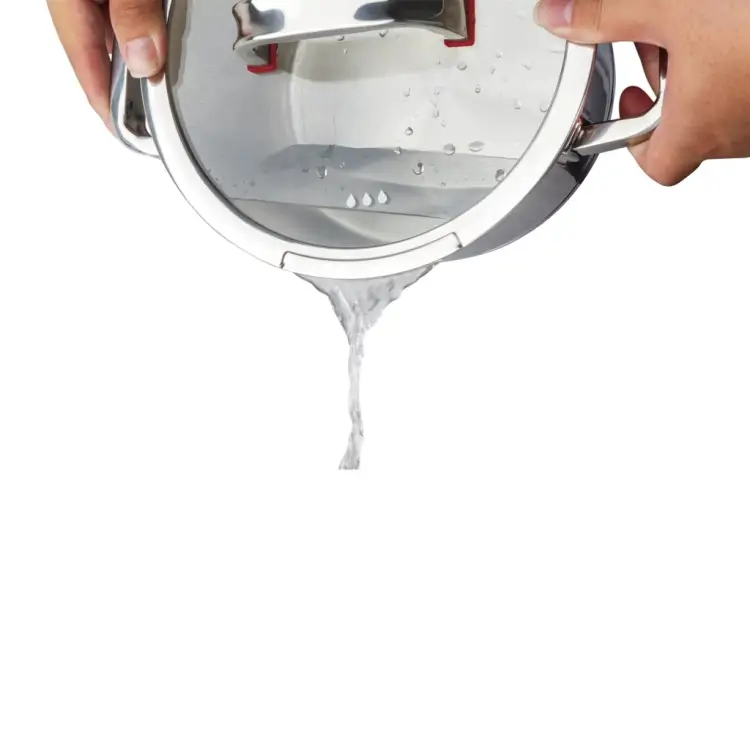 Garnek VCASA SIERRA 18cm 2,2L Stal 304 Indukcja Pokrywka Odcedzania Cedzak
