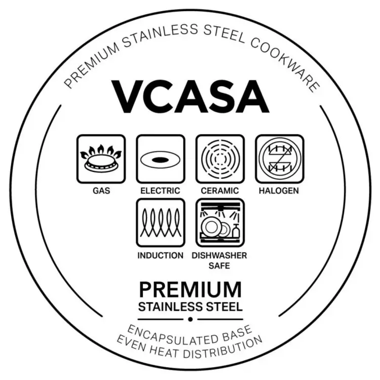 Garnek VCASA SIERRA 18cm 2,2L Stal 304 Indukcja Pokrywka Odcedzania Cedzak