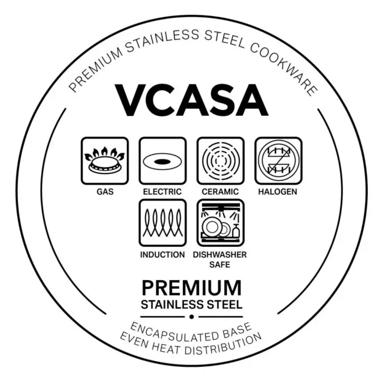 Garnek VCASA SIERRA 16cm 1,6L Stal Nierdzewn 304 Pokrywka Cedzak Odcedzania