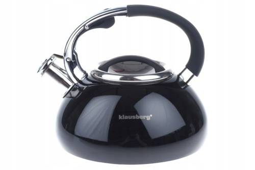 CZAJNIK Z GWIZDKIEM KLAUSBERG KB-7076 3L INDUKCJA GAZ CZARNY STALOWY