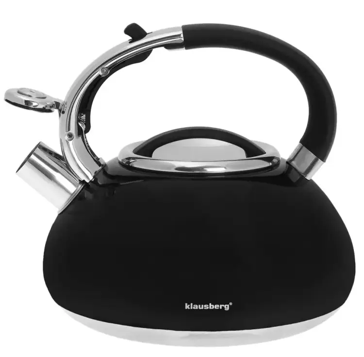CZAJNIK Z GWIZDKIEM KLAUSBERG KB-7076 3L INDUKCJA GAZ CZARNY STALOWY