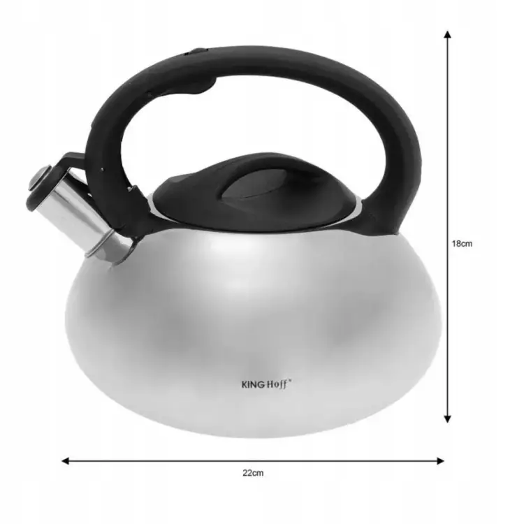 CZAJNIK Z GWIZDKIEM KINGHOFF KH-3262 3L INDUKCJA GAZ STAL NIERDZEWNA