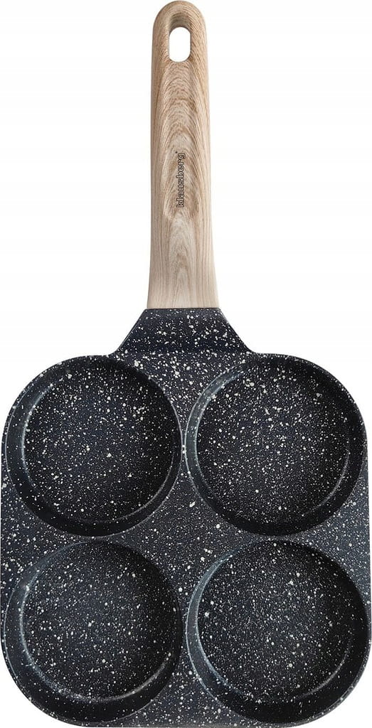 Patelnia z powłoką Marmurkową 4 sekcje czarna Jajek Placuszków KLAUSBERG