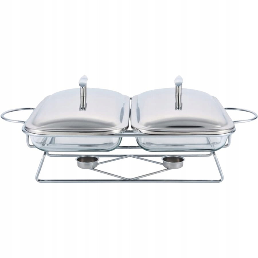 NACZYNIA SZKLANE na podgrzewaczu prostokątne Tadar Longa 2 x 1,5 l