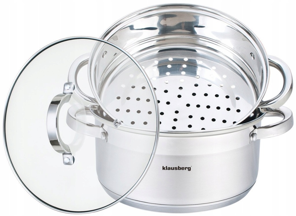 Garnek do Gotowania na Parze 4L 22 cm KLAUSBERG KB-7141 Indukcja Gaz