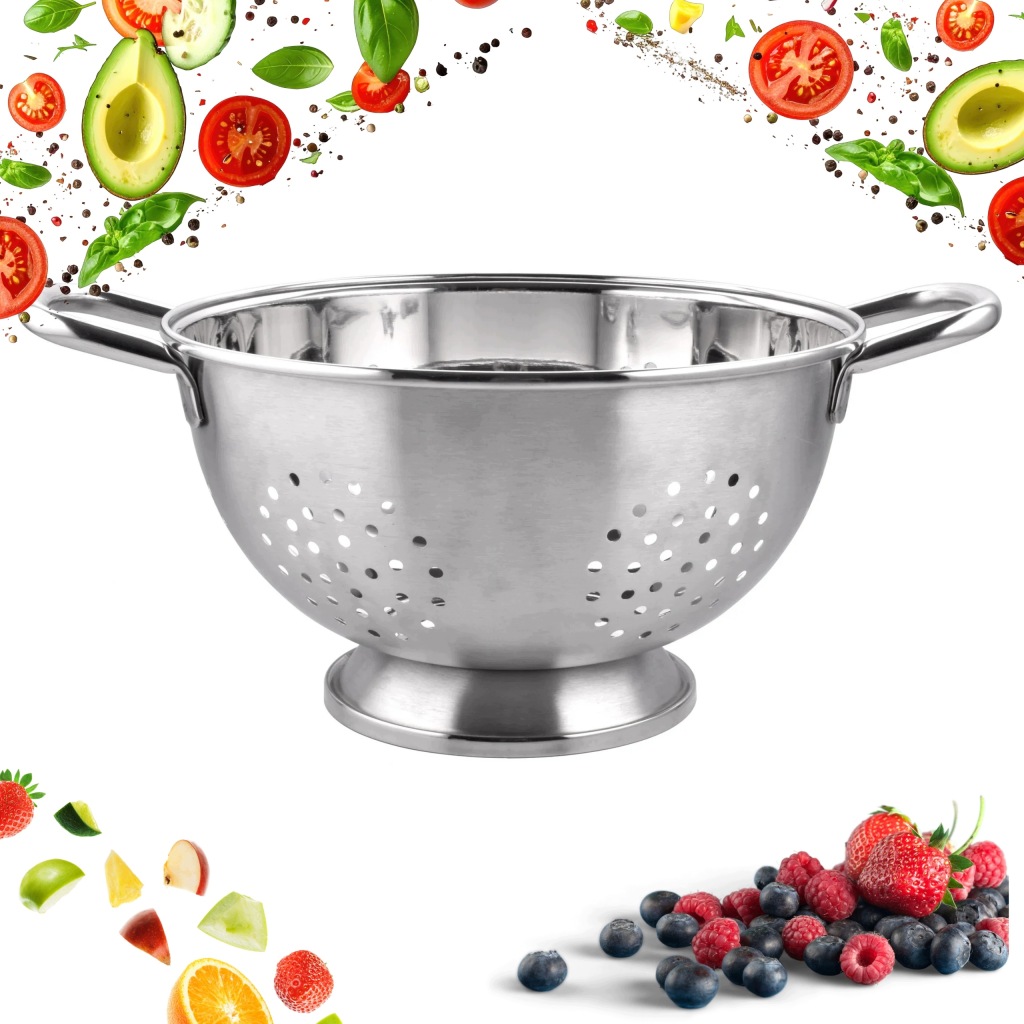 DURSZLAK STALOWY CEDZAK SITKO DO MAKARONU WARZYW 19 CM KINGHOFF KH-2068