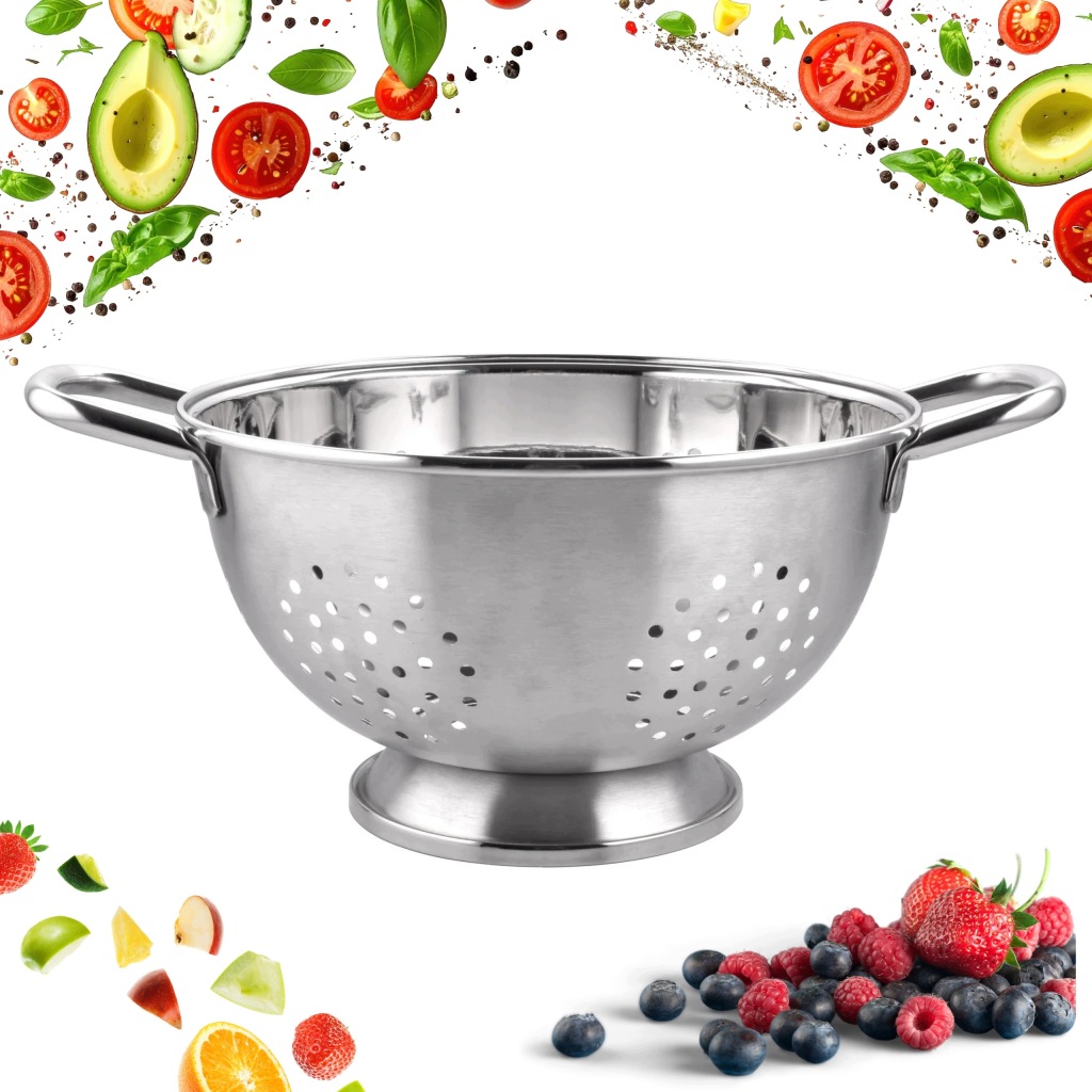 DURSZLAK STALOWY CEDZAK SITKO DO MAKARONU WARZYW 23 CM KINGHOFF KH-2069