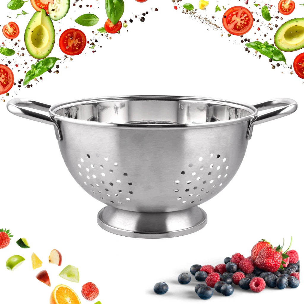 DURSZLAK STALOWY CEDZAK SITKO DO MAKARONU WARZYW 28 CM KINGHOFF KH-2070