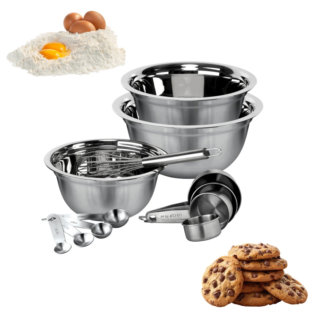 ZESTAW 12 EL MISEK STALOWYCH MIARKI KUCHENNE TRZEPACZKA KINGHOFF KH-2076