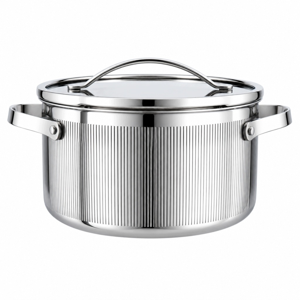 Garnek VCASA VELORA 24cm Stal 304 TRI-PLY Indukcja Pokrywka Odcedzanie 5,8L