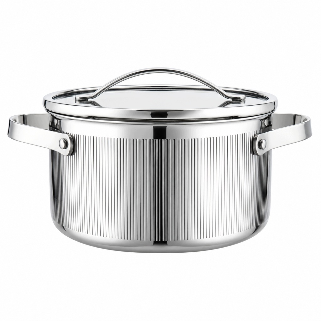 Garnek VCASA VELORA 20cm Stal 304 TRI-PLY Indukcja Pokrywka Odcedzanie 3 L
