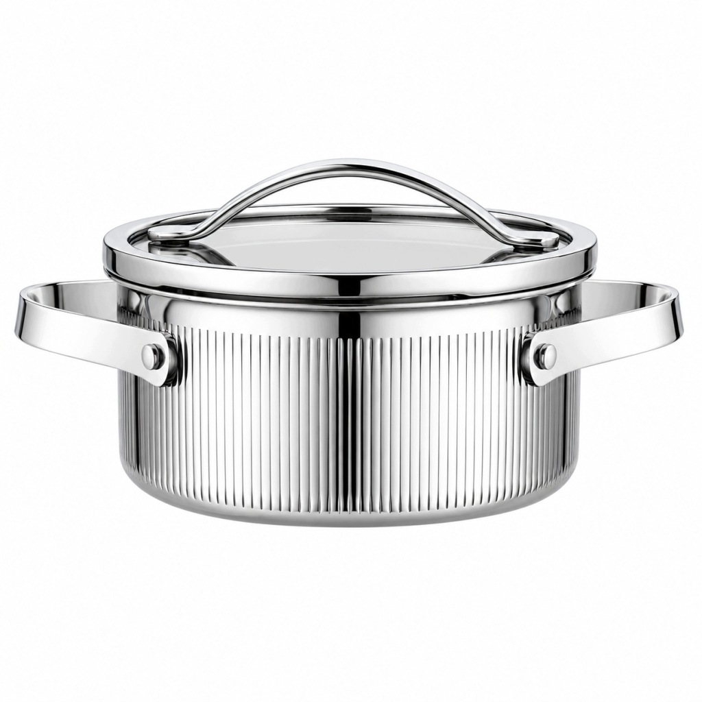 Garnek VCASA VELORA 16cm Stal 304 TRI-PLY Indukcja Pokrywka Odcedzanie 1,5L