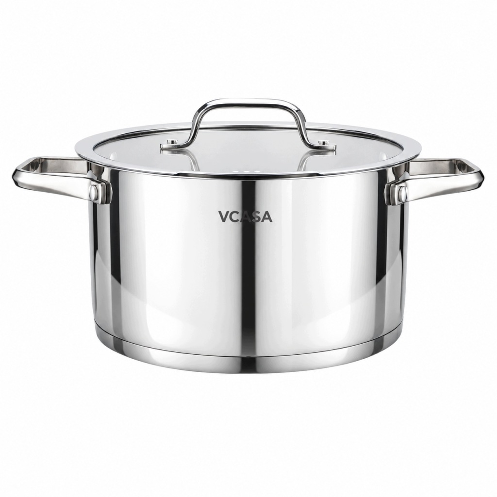 Garnek VCASA Amara 20 cm 3,4L z pokrywką do odcedzania Stal Nierdzewna 304